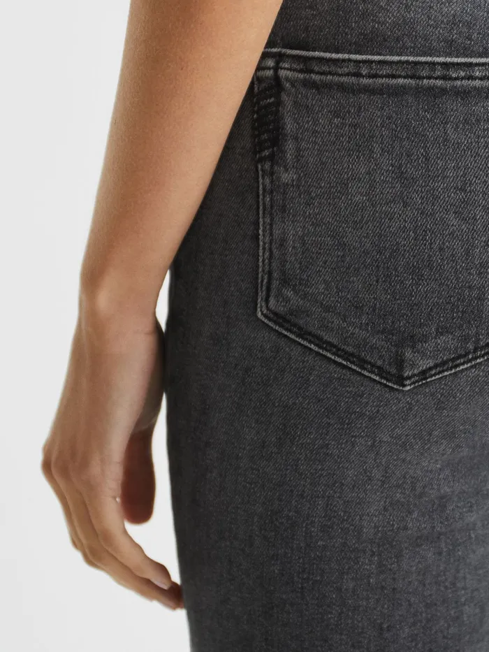 Reiss Jeans Cindy Paige Cindy Straight Leg Raw Hem Jeans Washed Black 8211 Women