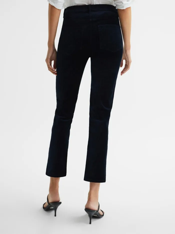 Reiss Jeans Cindy Twisted Seam Velvet Jeans Dark Navy 8211 Women