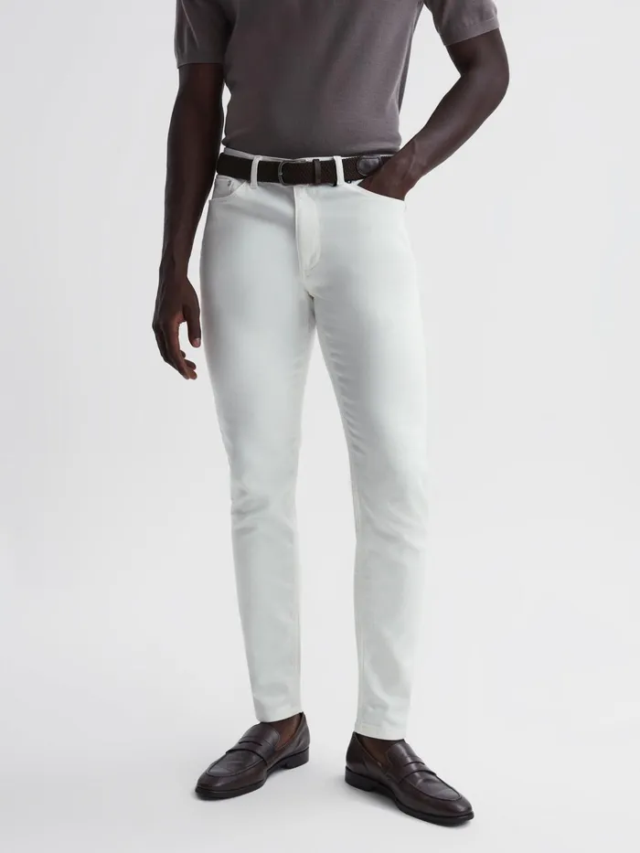 Reiss Jeans Dover Slim Fit Brushed Jeans White 8211 Men