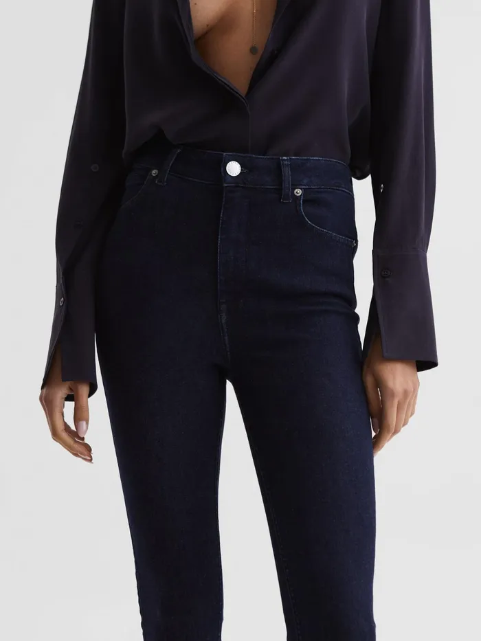 Reiss Jeans Garcia Contour High Rise Skinny Jeans Dark Blue 8211 Women
