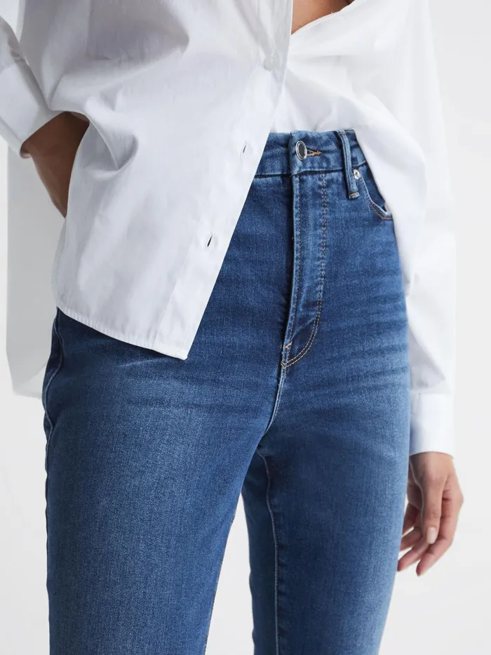 Reiss Jeans Good American Cropped Skinny Jeans Dark Blue 8211 Women