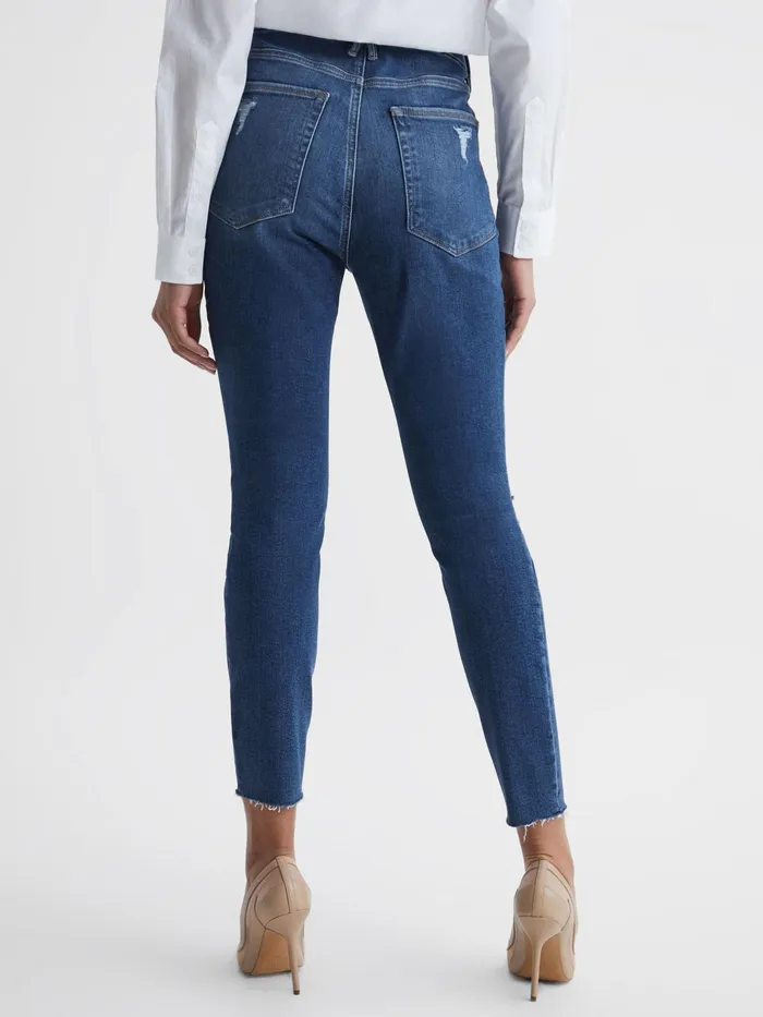 Reiss Jeans Good American Cropped Skinny Jeans Dark Blue 8211 Women