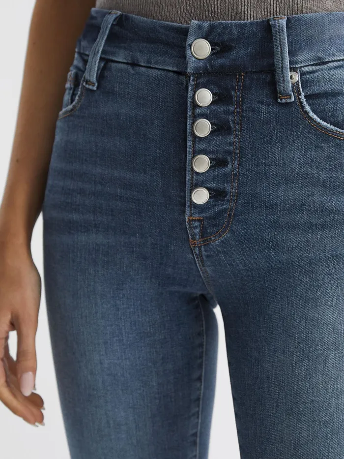 Reiss Jeans Good American Exposed Button Skinny Jeans Indigo 8211 Women