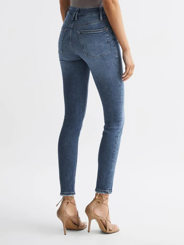 Reiss Jeans Good American Exposed Button Skinny Jeans Indigo 8211 Women