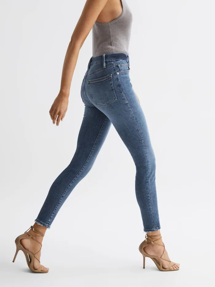Reiss Jeans Good American Exposed Button Skinny Jeans Indigo 8211 Women