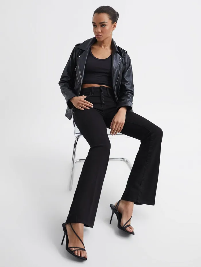 Reiss Jeans Good American Flared Jeans Black 8211 Women