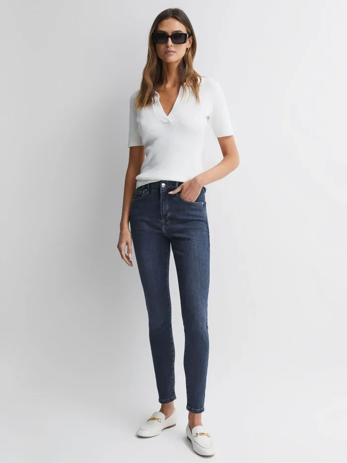 Reiss Jeans Good American Good American Released Hem Skinny Jeans Dark Blue 8211 Women