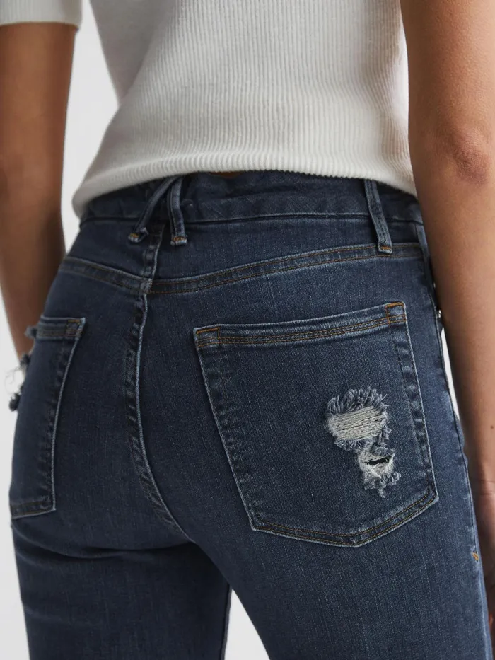 Reiss Jeans Good American Good American Released Hem Skinny Jeans Dark Blue 8211 Women