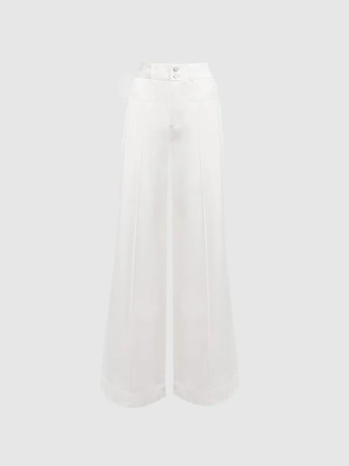 Reiss Jeans Harper Paige High Rise Wide Leg Jeans Boss White 8211 Women