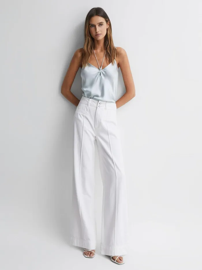 Reiss Jeans Harper Paige High Rise Wide Leg Jeans Boss White 8211 Women