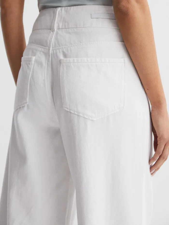 Reiss Jeans Harper Paige High Rise Wide Leg Jeans Boss White 8211 Women