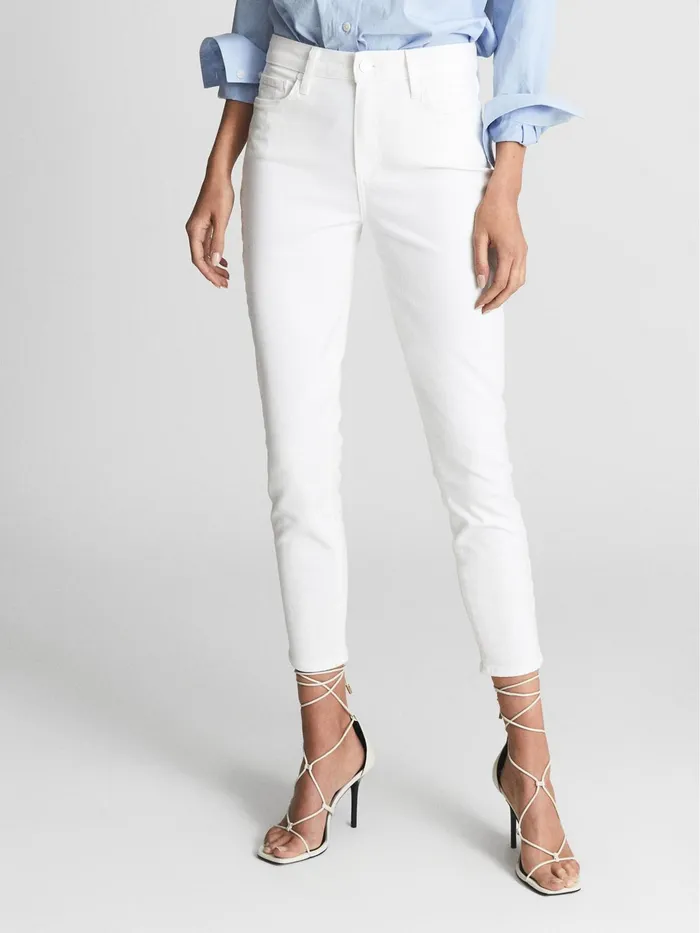 Reiss Jeans Hoxton Paige Cropped Skinny Jeans White 8211 Women