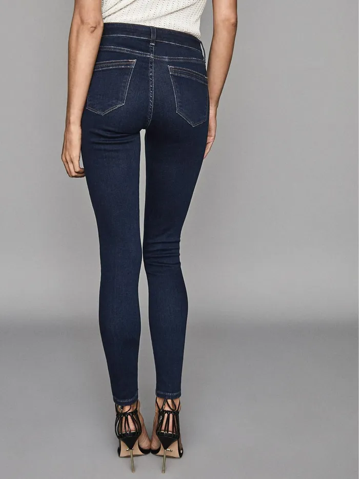 Reiss Jeans Lux Mid Rise Skinny Jeans Indigo 8211 Women
