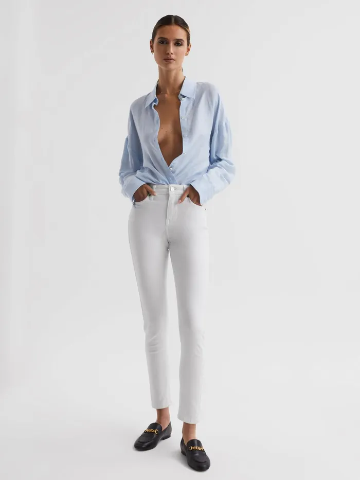 Reiss Jeans Lux Mid Rise Skinny Jeans White 8211 Women