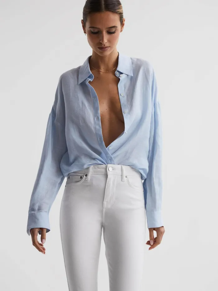 Reiss Jeans Lux Mid Rise Skinny Jeans White 8211 Women