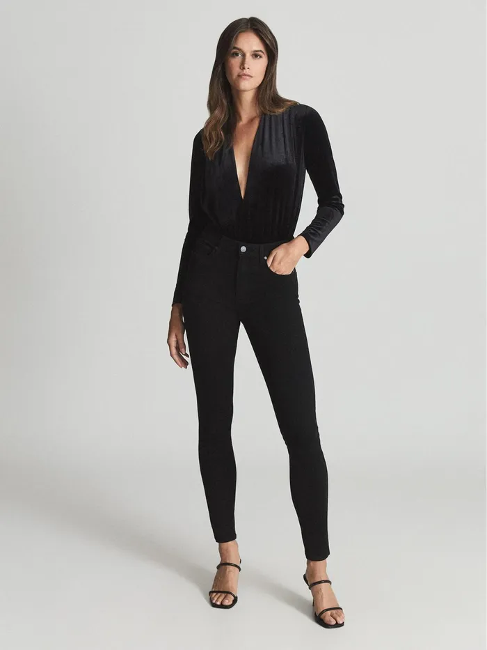 Reiss Jeans Margot Paige High Rise Stretch Skinny Jeans Black 8211 Women