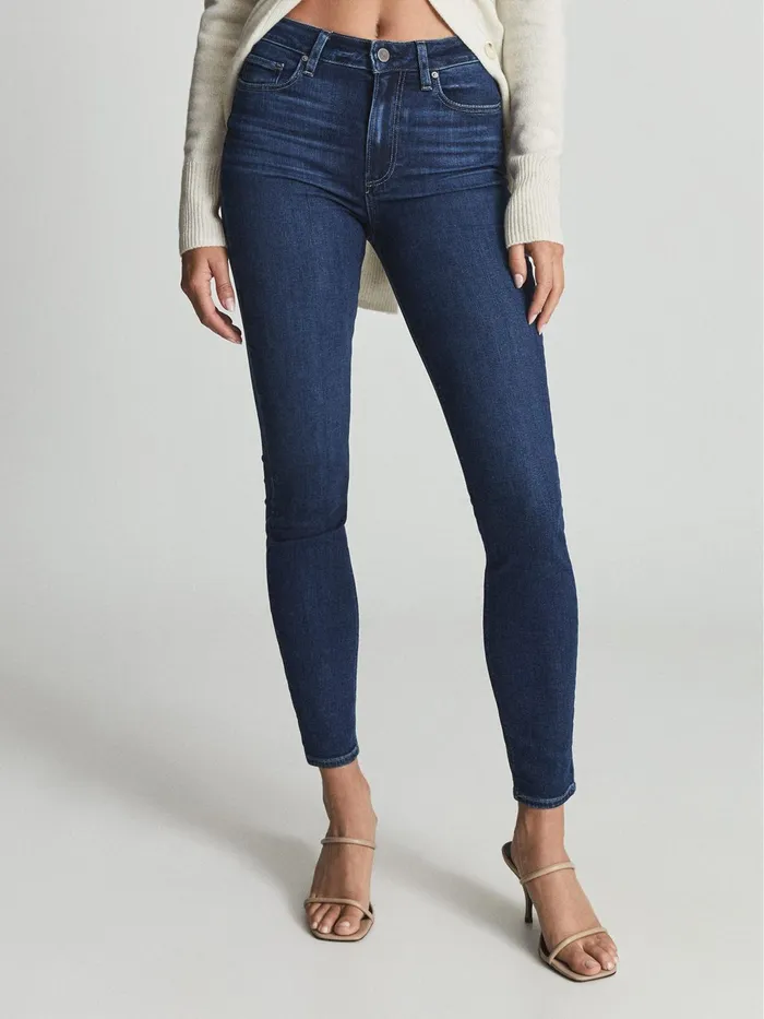 Reiss Jeans Margot PAIGE Skinny High Rise Jeans Dark Blue 8211 Women