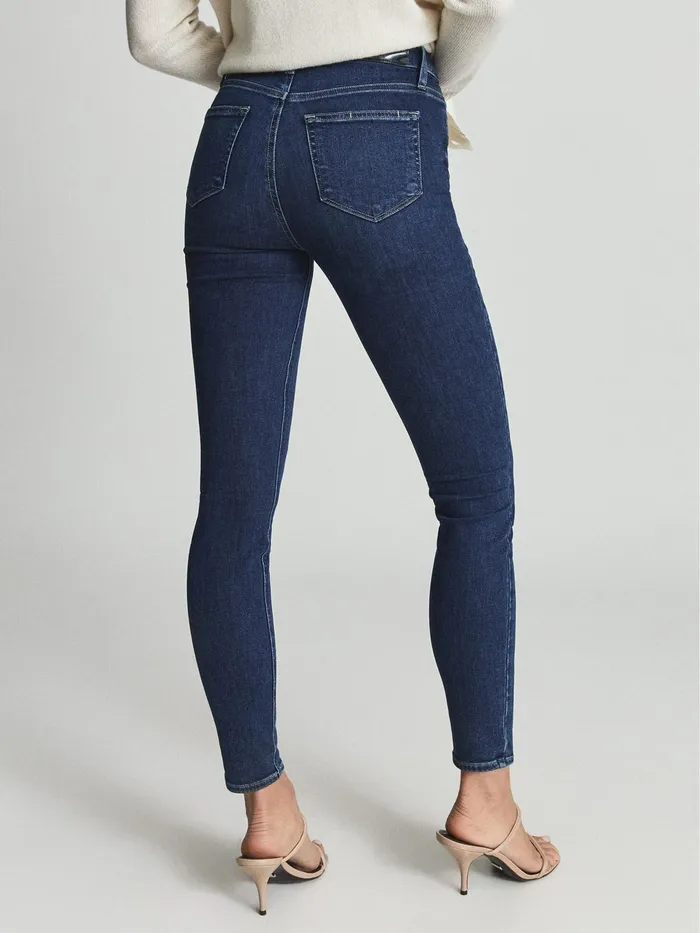 Reiss Jeans Margot PAIGE Skinny High Rise Jeans Dark Blue 8211 Women