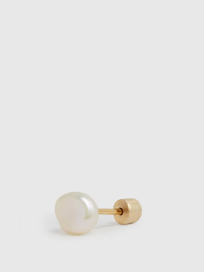 Reiss Jewellery Baroque Maria Black Stud Earring Gold 8211 Women