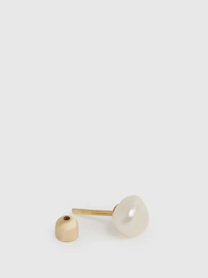 Reiss Jewellery Baroque Maria Black Stud Earring Gold 8211 Women