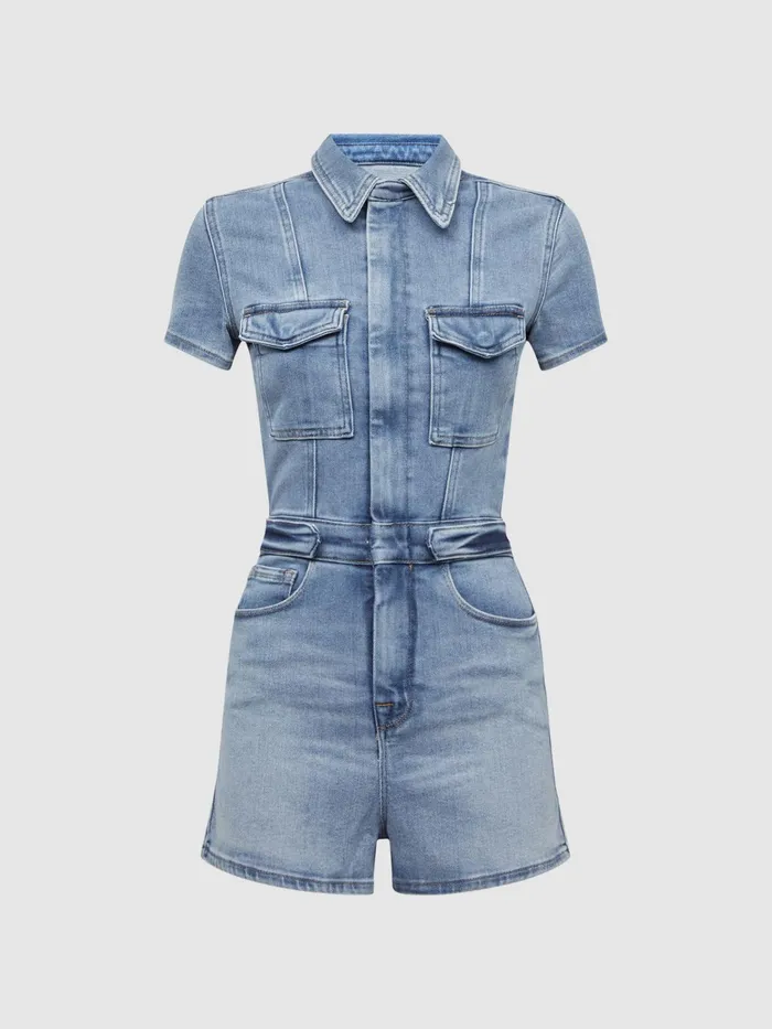 Reiss Jumpsuits Good American Denim Playsuit Blue 8211 Women