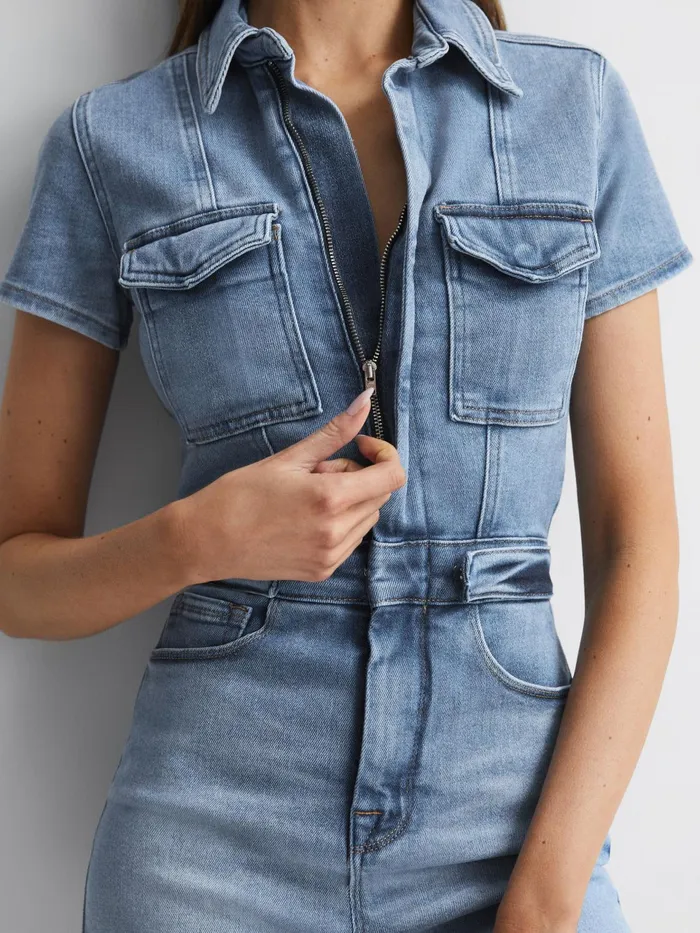 Reiss Jumpsuits Good American Denim Playsuit Blue 8211 Women