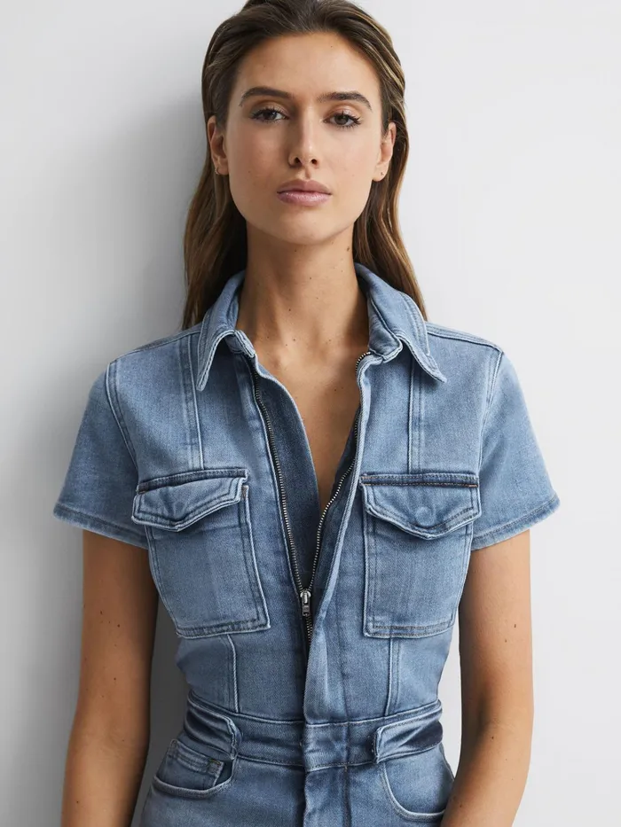 Reiss Jumpsuits Good American Denim Playsuit Blue 8211 Women