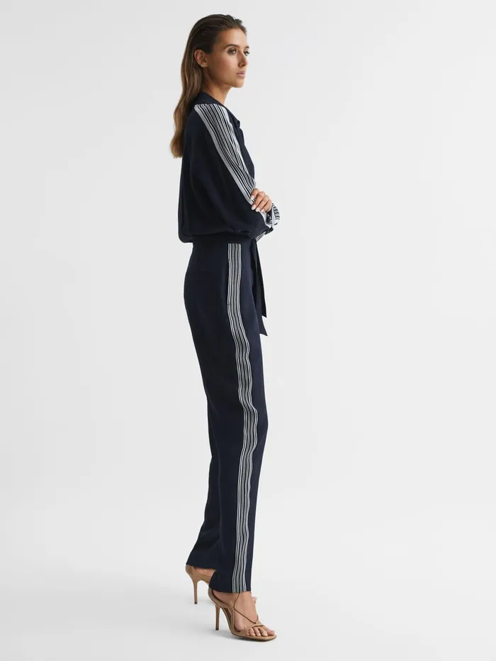 Reiss Jumpsuits Selma Long Sleeve Jumpsuit Navy 8211 Women