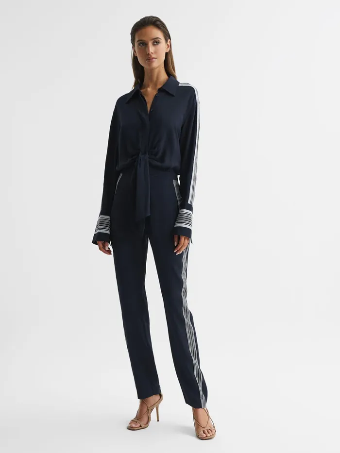 Reiss Jumpsuits Selma Long Sleeve Jumpsuit Navy 8211 Women