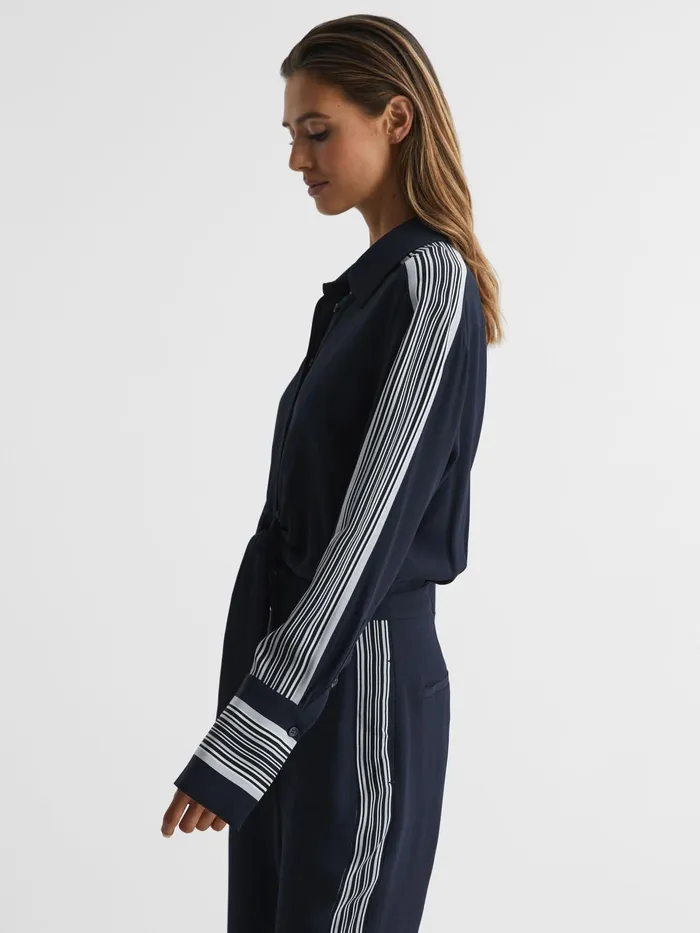 Reiss Jumpsuits Selma Long Sleeve Jumpsuit Navy 8211 Women