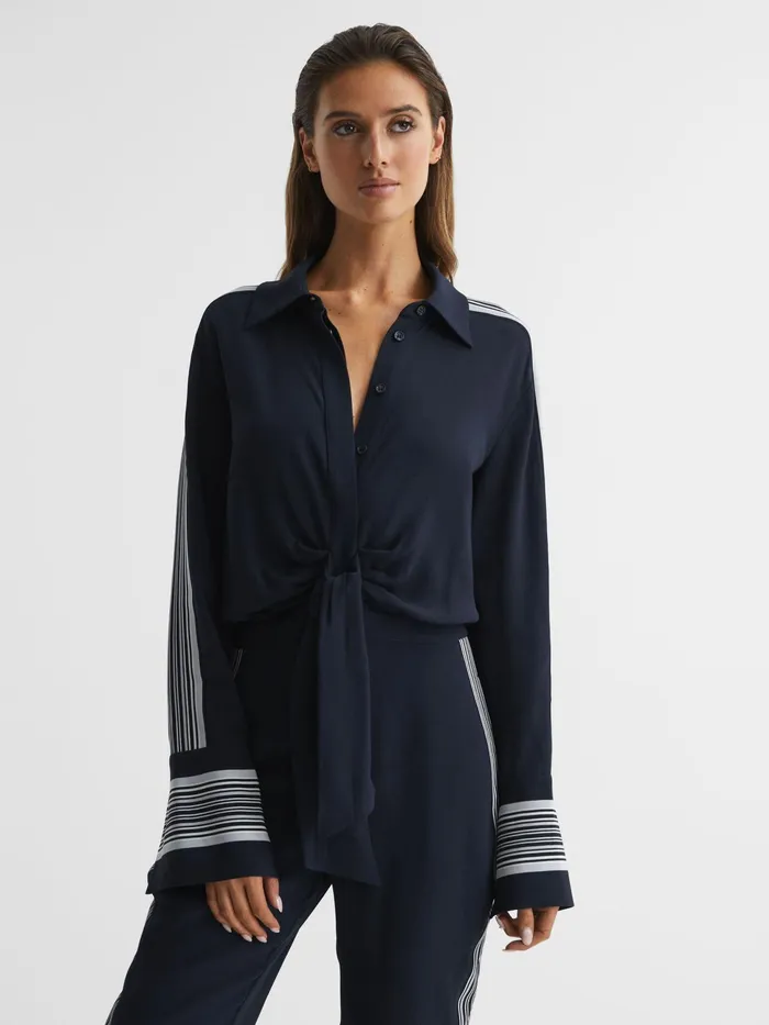 Reiss Jumpsuits Selma Long Sleeve Jumpsuit Navy 8211 Women