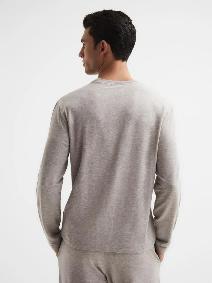 Reiss Knitwear Adam Melange Crew Neck Jumper Taupe Melange 8211 Men