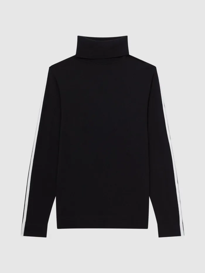 Reiss Knitwear Aspen Long Sleeve Roll Neck Jumper Black 8211 Men