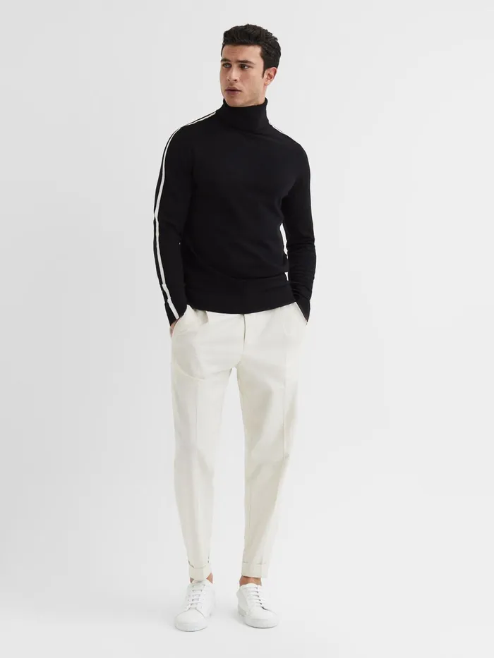Reiss Knitwear Aspen Long Sleeve Roll Neck Jumper Black 8211 Men