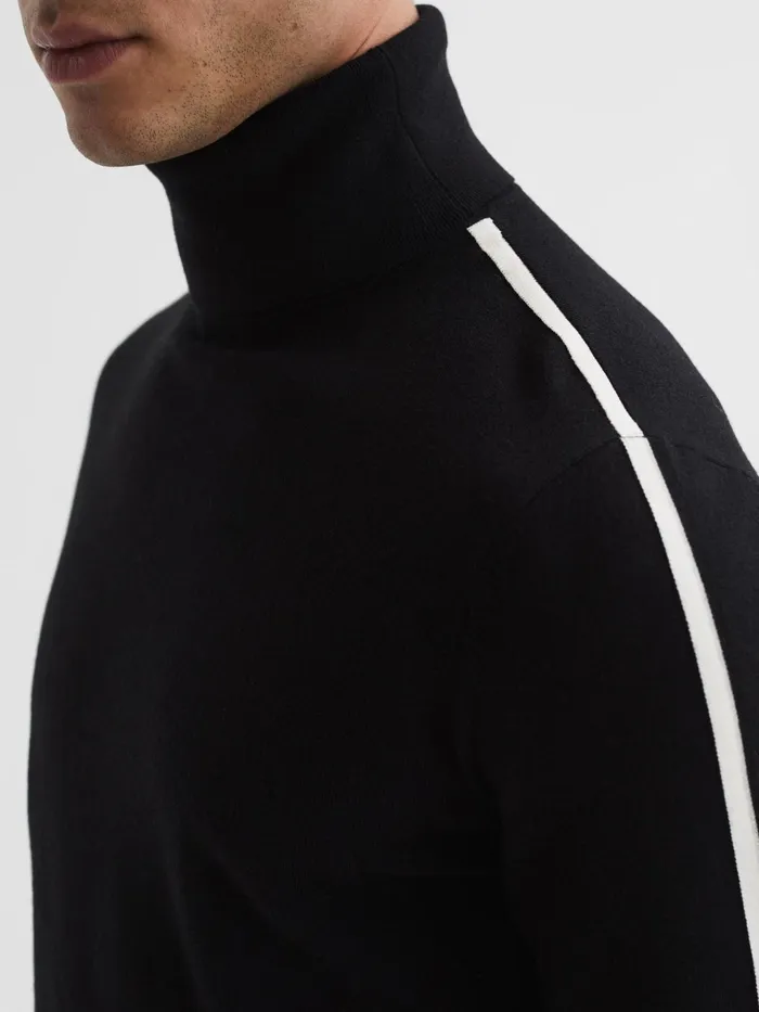 Reiss Knitwear Aspen Long Sleeve Roll Neck Jumper Black 8211 Men