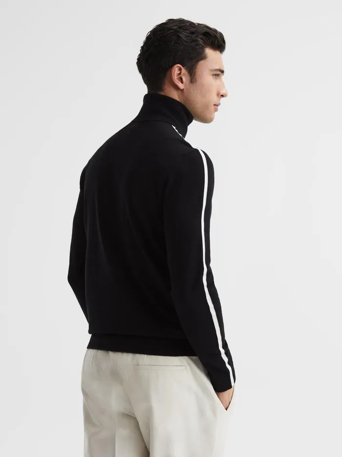 Reiss Knitwear Aspen Long Sleeve Roll Neck Jumper Black 8211 Men