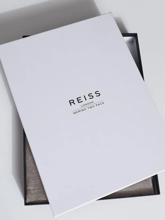 Reiss Knitwear Blackhall Merino Wool Zip Neck Jumpers 2 Pack Denim Moulinesoft Grey Mouline 8211 Men