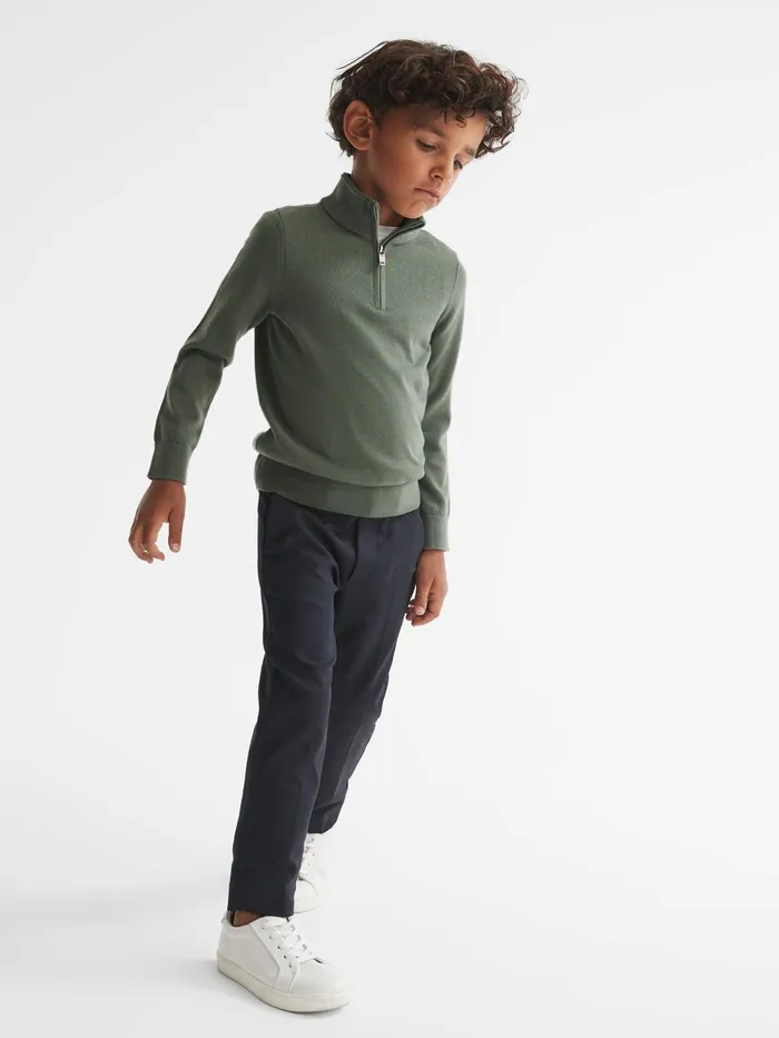 Reiss Knitwear Blackhall Zip Up Knitted Jumper Rosemary 8211 Children