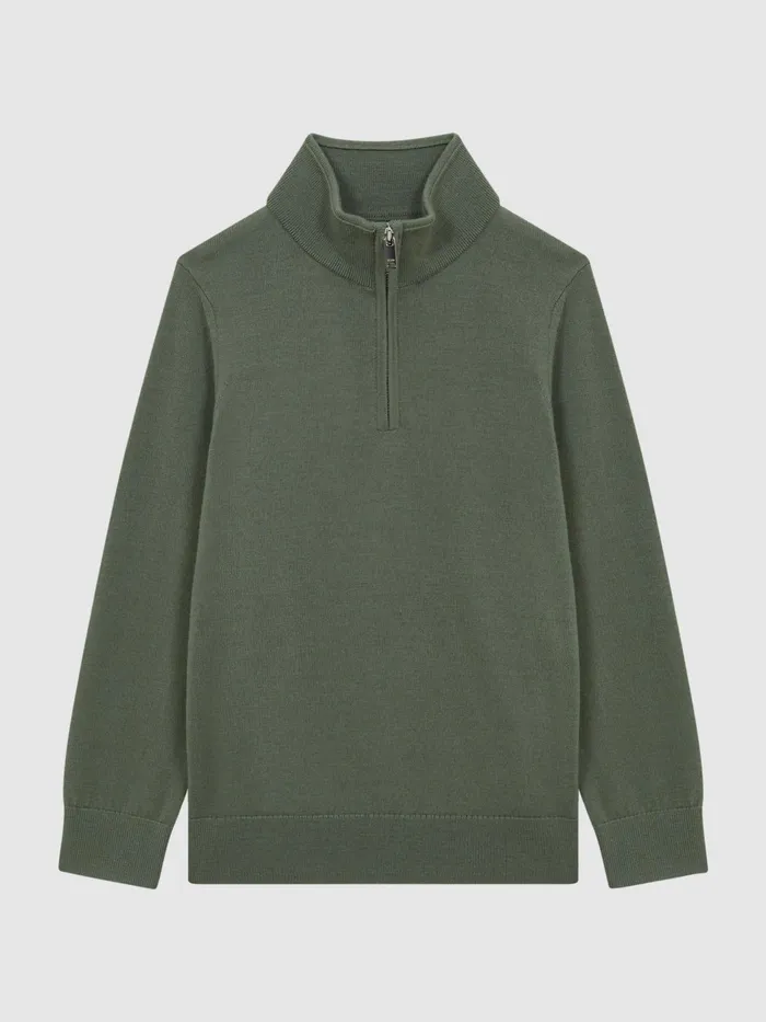 Reiss Knitwear Blackhall Zip Up Knitted Jumper Rosemary 8211 Children