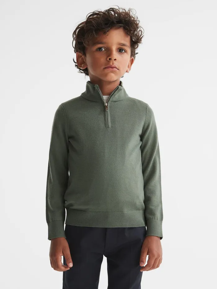 Reiss Knitwear Blackhall Zip Up Knitted Jumper Rosemary 8211 Children