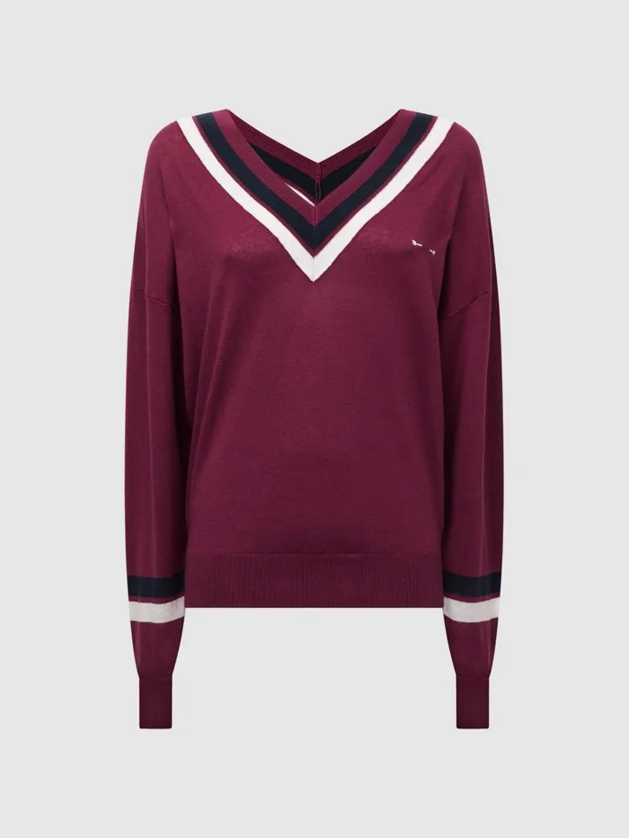 Reiss Knitwear Bonita The Upside VNeck Jumper Dark Red 8211 Women