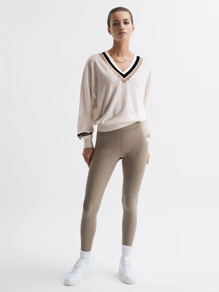 Reiss Knitwear Bonita The Upside VNeck Jumper White 8211 Women