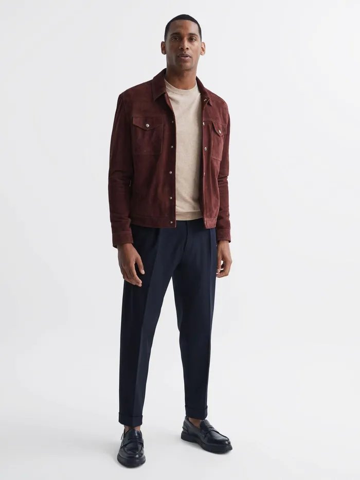 Reiss Knitwear Charles Slim Fit Cotton Crew Neck Jumper Oatmeal 8211 Men