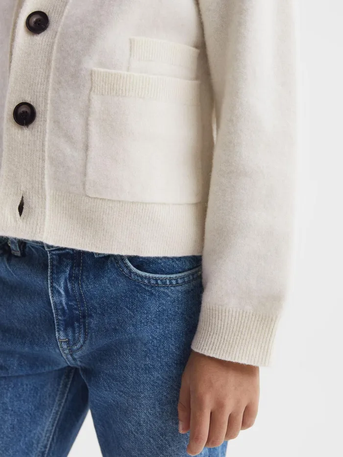 Reiss Knitwear Chile Wool Blend Cardigan Ecru 8211 Children