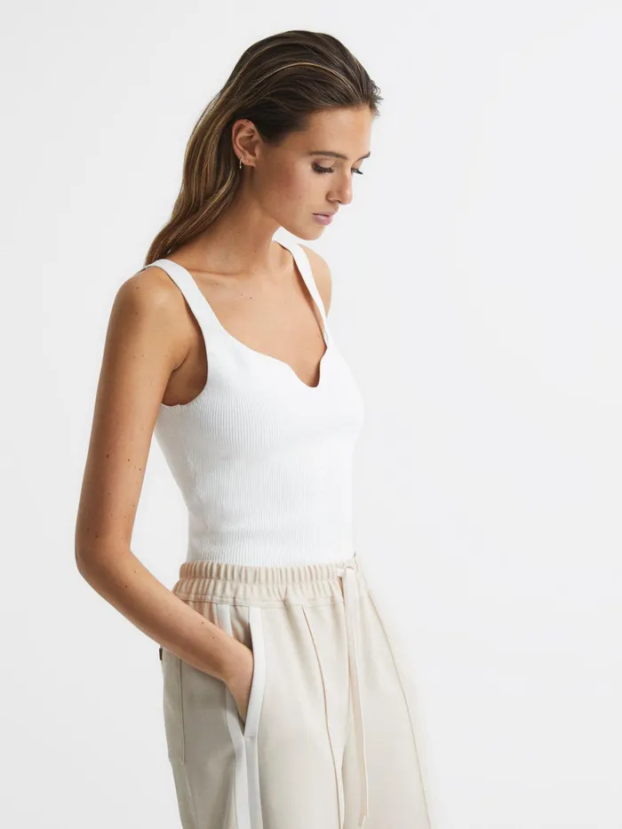 Reiss Knitwear Daisy Sweetheart Neck Top Black 8211 Women