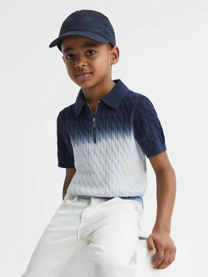 Reiss Knitwear Micah Polo Shirt Blue 8211 Children