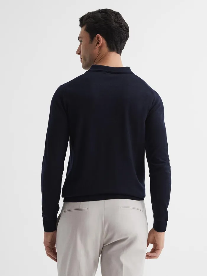 Reiss Knitwear Trafford Merino Wool Polo Shirt Bordeaux 8211 Men