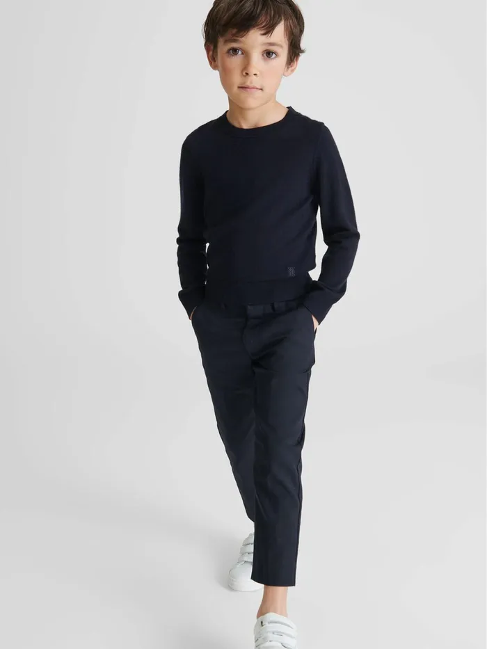 Reiss Knitwear Wessex Junior Crew Neck Knitted Jumper Navy 8211 Children