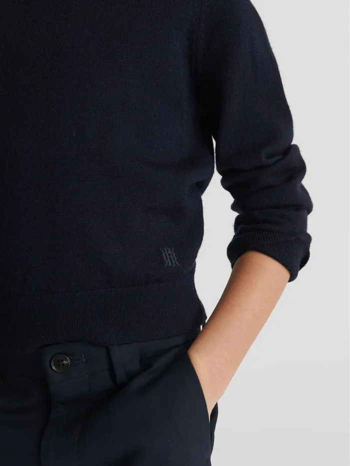 Reiss Knitwear Wessex Junior Crew Neck Knitted Jumper Navy 8211 Children