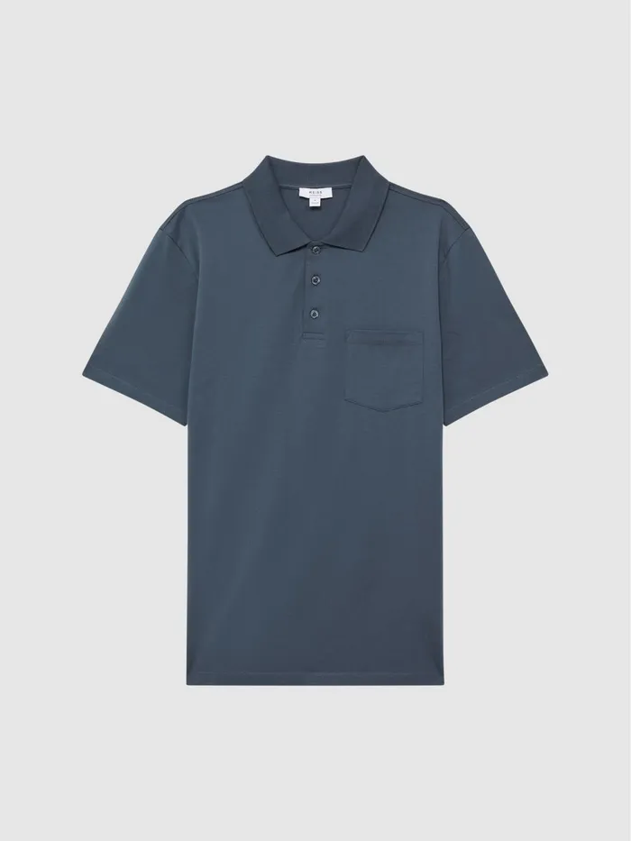 Reiss Polo Shirts Austin Polo Shirt Steel Blue 8211 Men